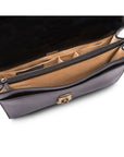 Leather briefcase with brass lock, Harvard, black, inside
