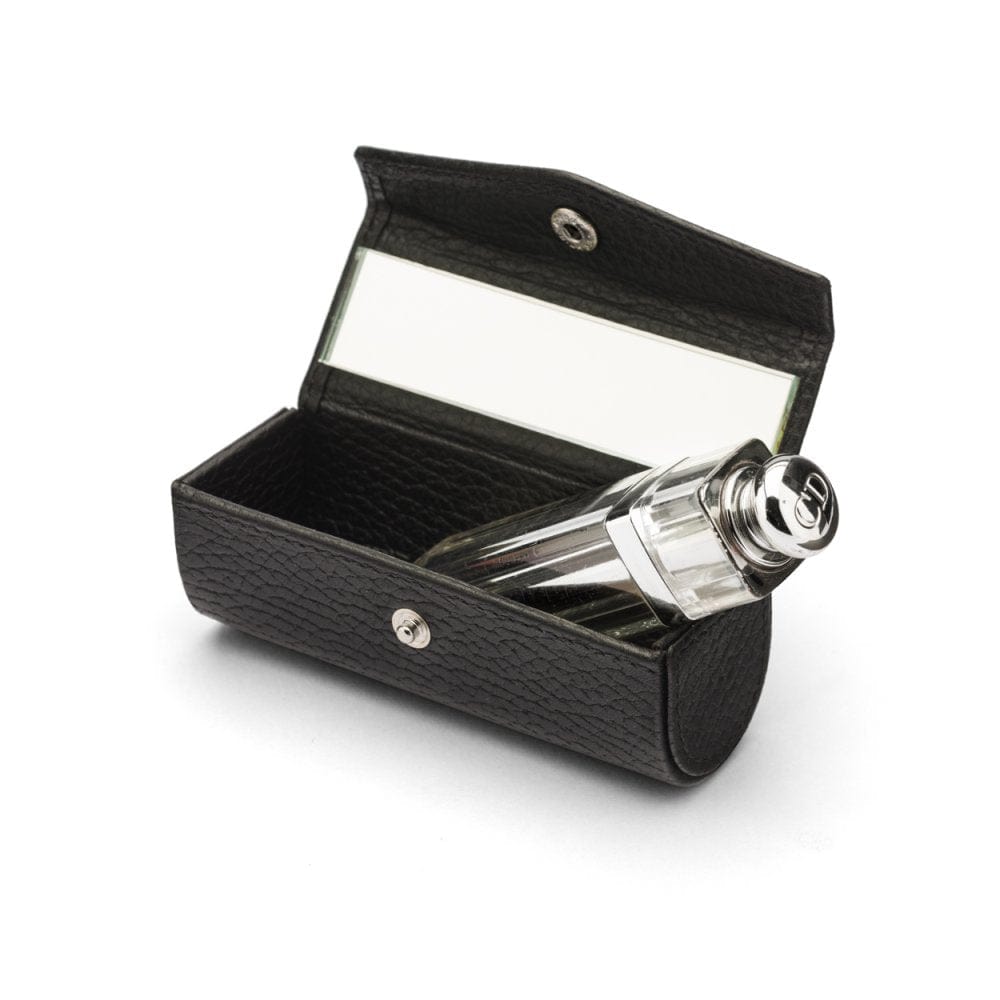 Leather lipstick case. black, inside