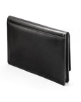 Small leather A4 portfolio case, black, back