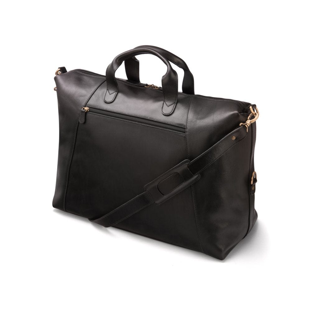 Leather holdall, black, side