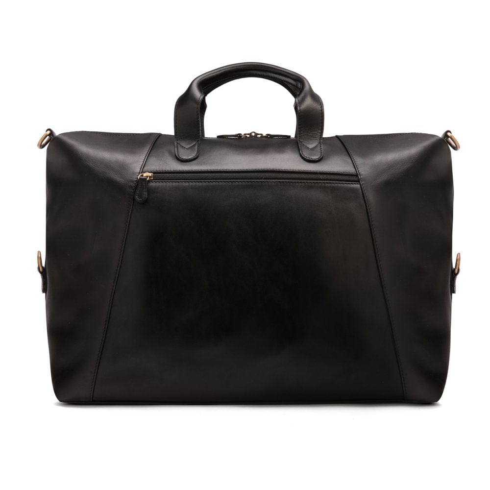 Leather holdall, black, back