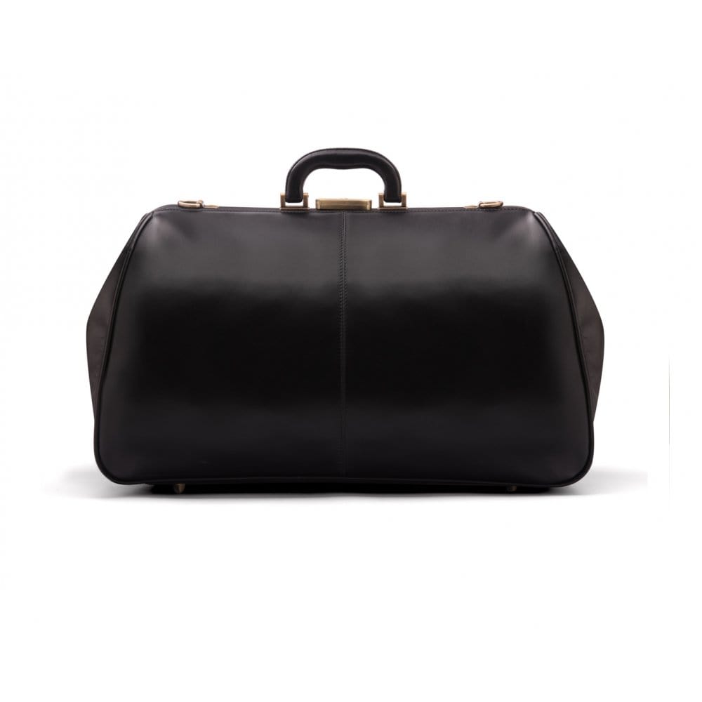 Leather Gladstone holdall, black, back