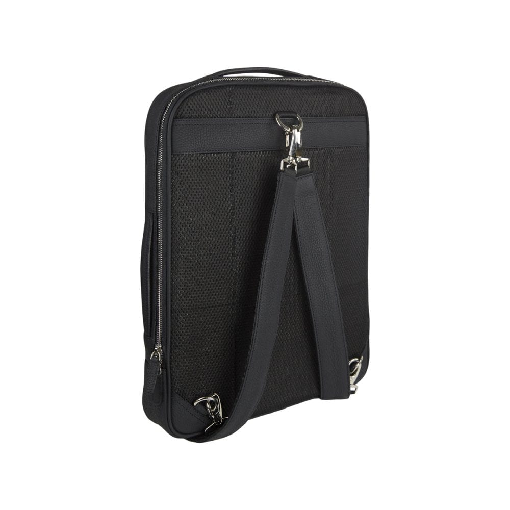 Black Metropolitan Leather 15" Laptop Briefcase And Backpack