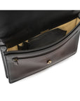 Small leather briefcase, black, inside