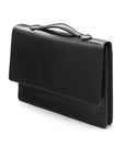 Small leather briefcase, black,, side