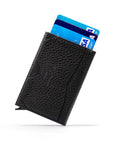 RFID pop-up credit card case, black, base view