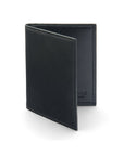 RFID leather credit card holder, black, front