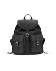 Small leather backpack, black, front view