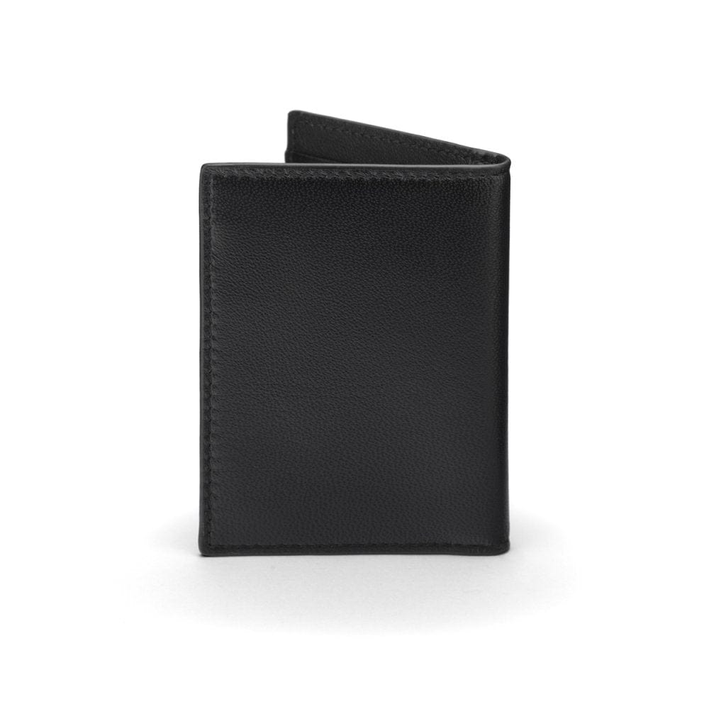Black Bi-Fold Soft Leather Credit Card Case with RFID Protection