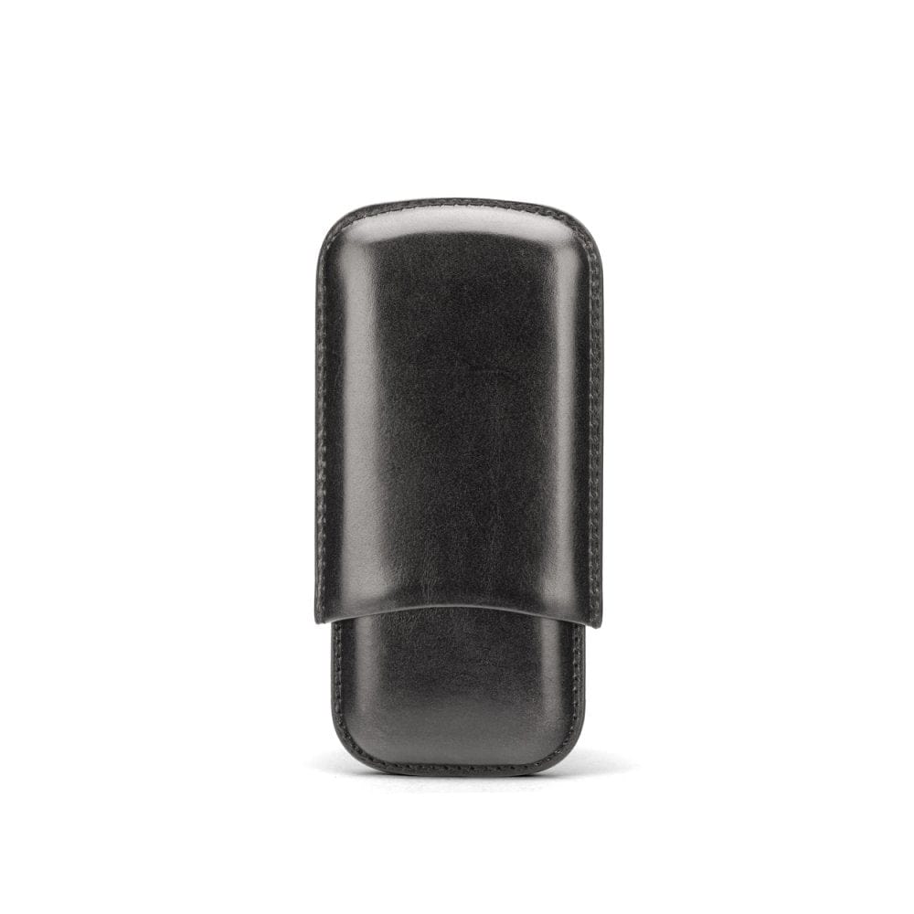 Black Triple Leather Cigar Case