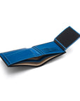Leather coin wallet, black with cobalt, interior