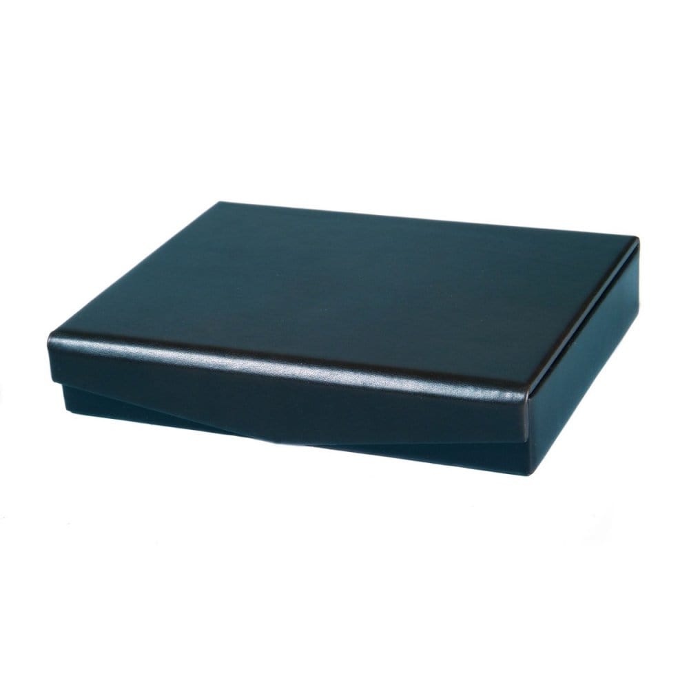 Black With Cobalt Men's Large Leather Cufflink Box