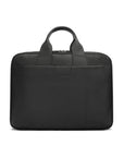 15" leather laptop briefcase, black, front