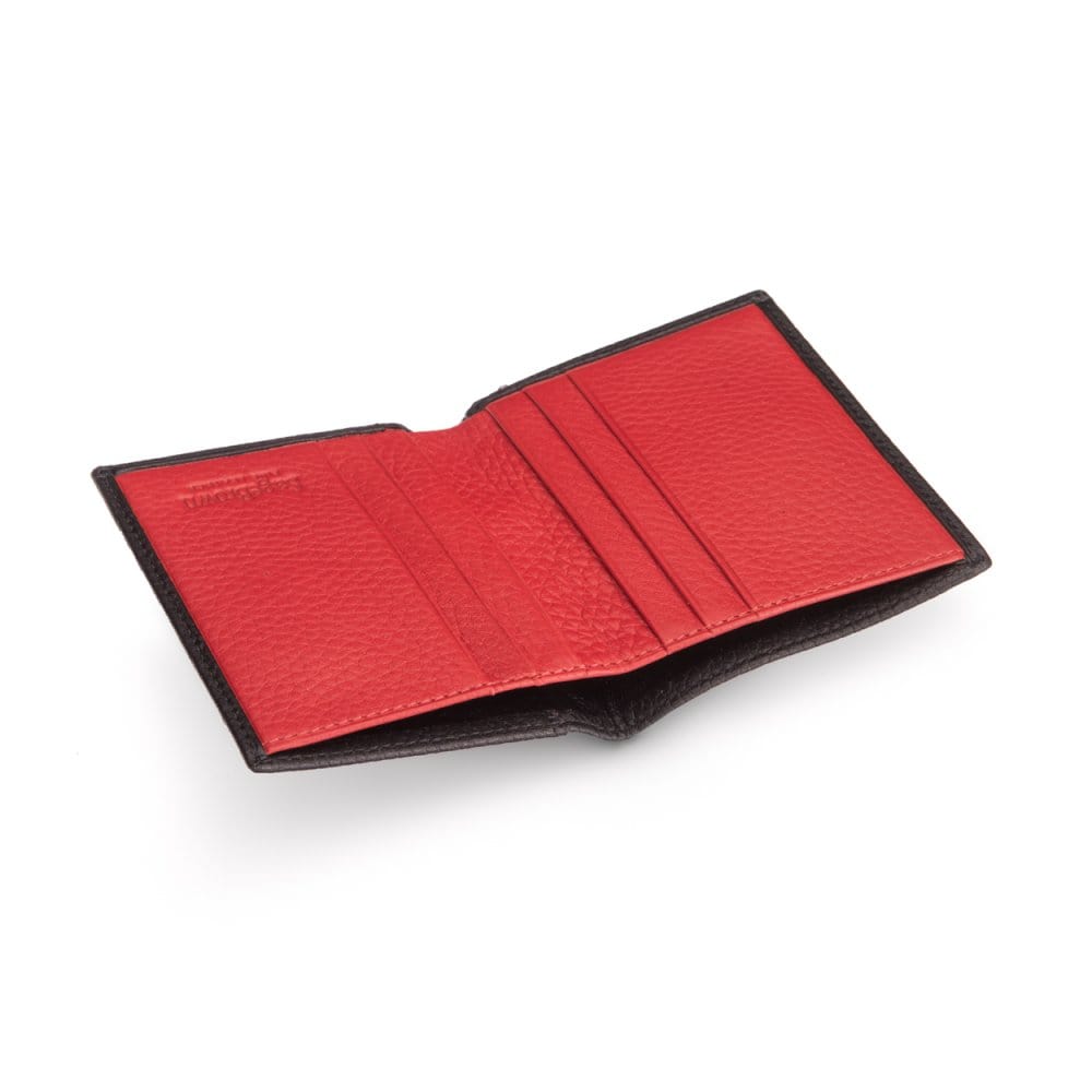 RFID Wallet 4 Cards, Black Red Compact Wallets SageBrown