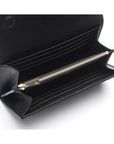 Black Woven Leather Concertina Tall Purse