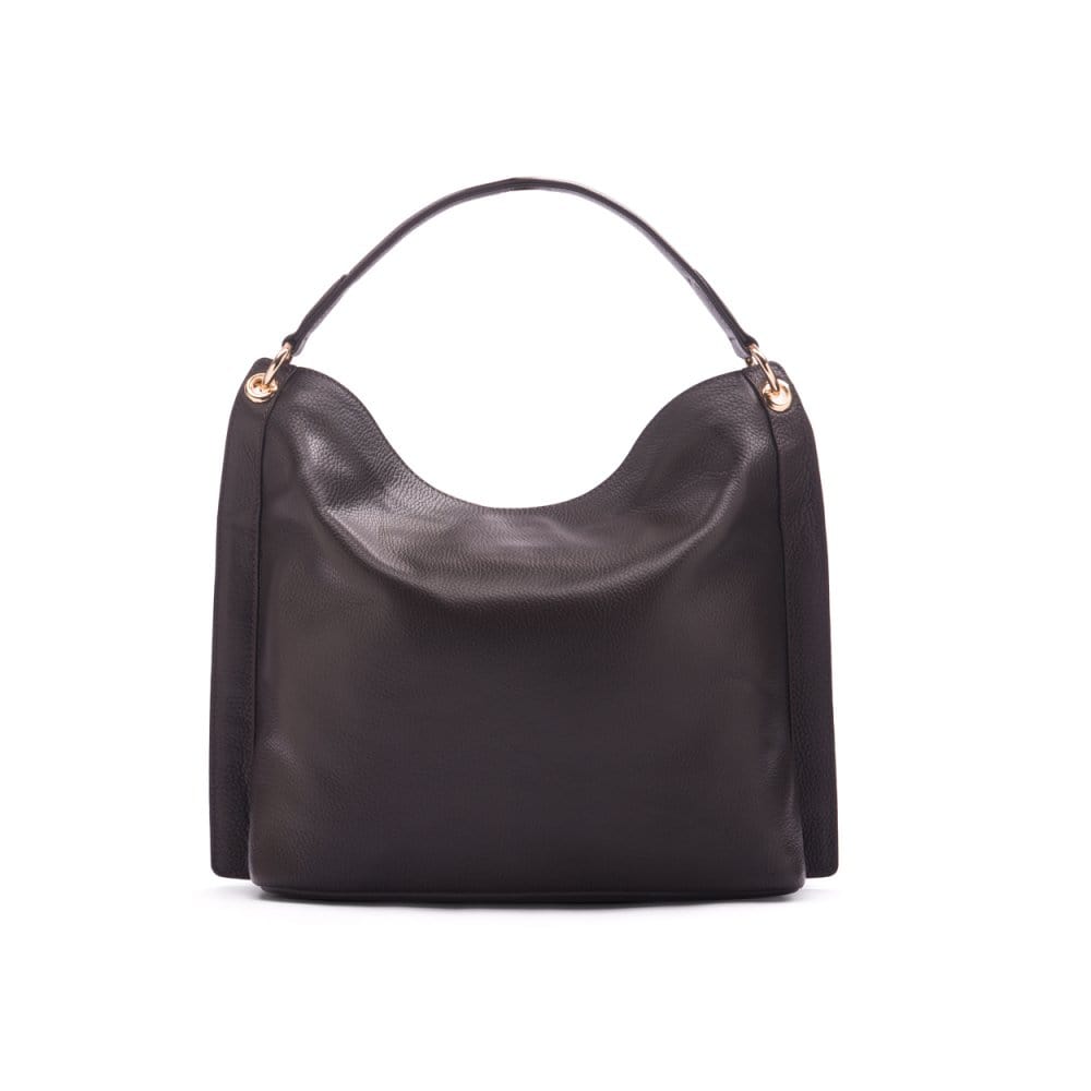 Carol Ann slouchy leather shoulder bag, brown, back