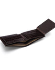 Leather coin wallet, brown croc, interior