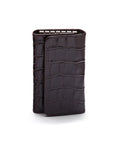 Key wallet with detachable key fob, brown croc, front