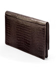 Small leather A4 portfolio case, brown croc, back