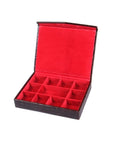Brown Croc With Red Men's Large Leather Cufflink Box