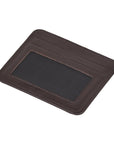 Brown Flat Compact Credit Card Wallet With 2 ID Windows, 6CC