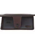 Brown Flat Compact Credit Card Wallet With 2 ID Windows, 6CC