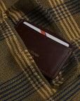 Brown Flat Leather Credit Card Case With RFID Blocking Lining