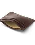 Brown Flat Leather Credit Card Wallet With ID Window