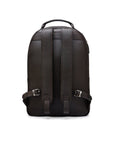 Men's leather 15" laptop backpack, brown pebble grain, back