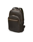 Men's leather 15" laptop backpack, brown pebble grain, side