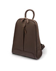 Ladies leather backpack, brown, side