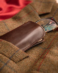 Large leather glasses case, brown, lifestyle