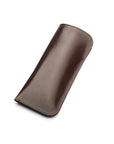Large leather glasses case, brown, front