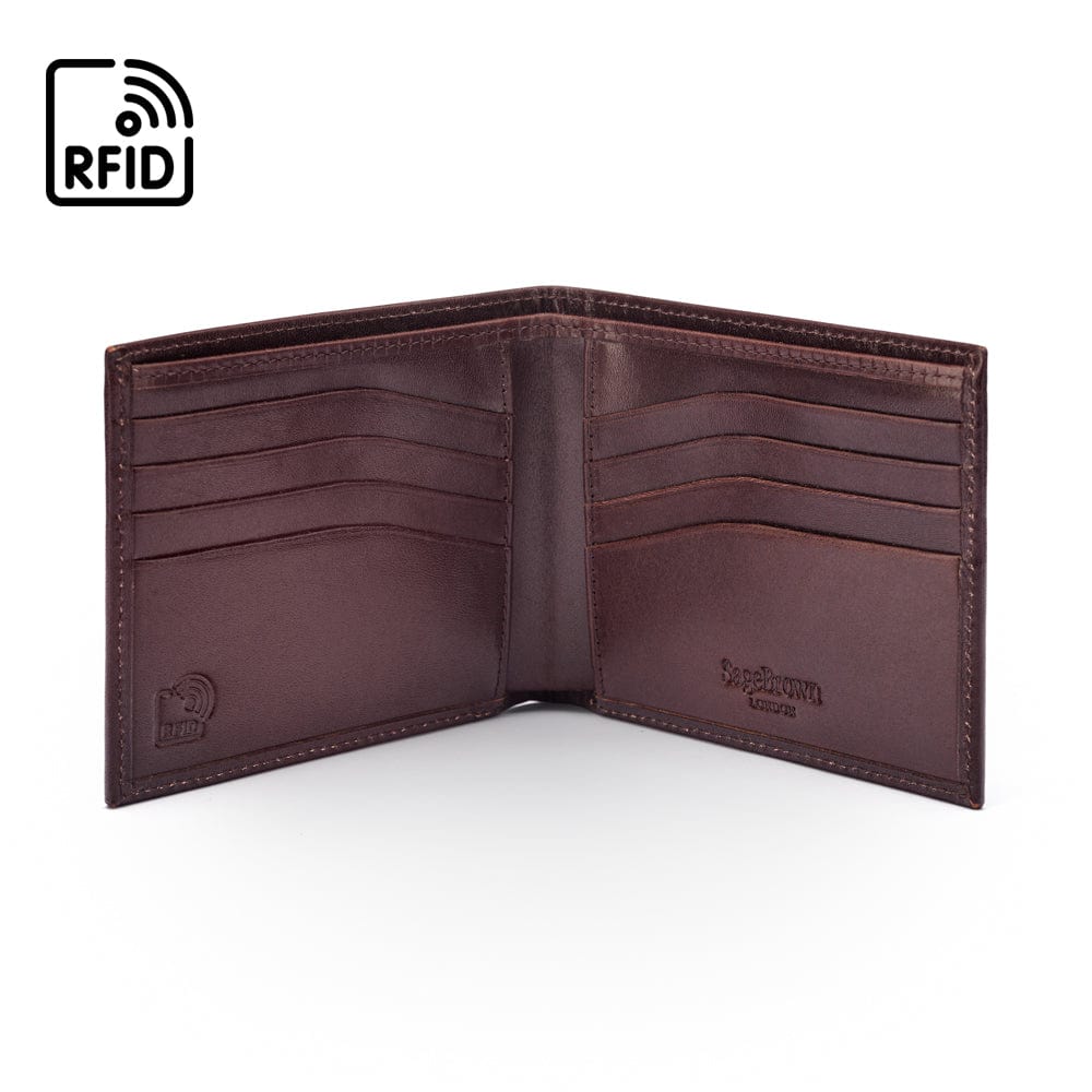 【新品未使用】Bellows Wallet(DARK BROWN) RFID Leather Wallet, Brown | Billfold | SageBrown