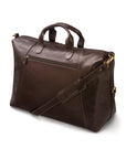 Leather holdall, brown, side