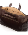 Leather holdall, brown, inside