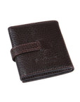 Mini leather trifold photo frame, brown, 60 x 40mm, back