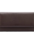 Luxury leather travel wallet, brown, front