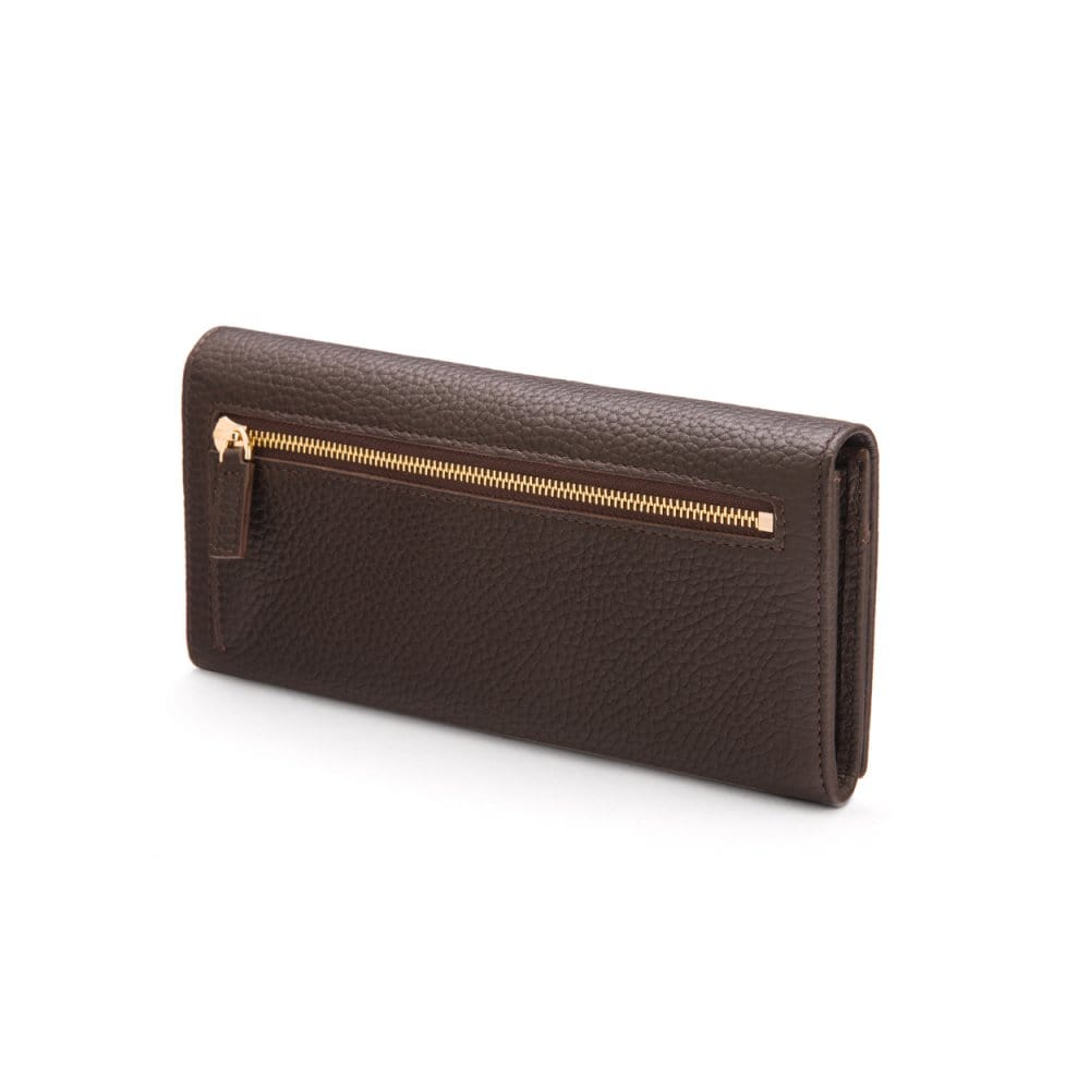 Leather Mayfair concertina purse, brown, back