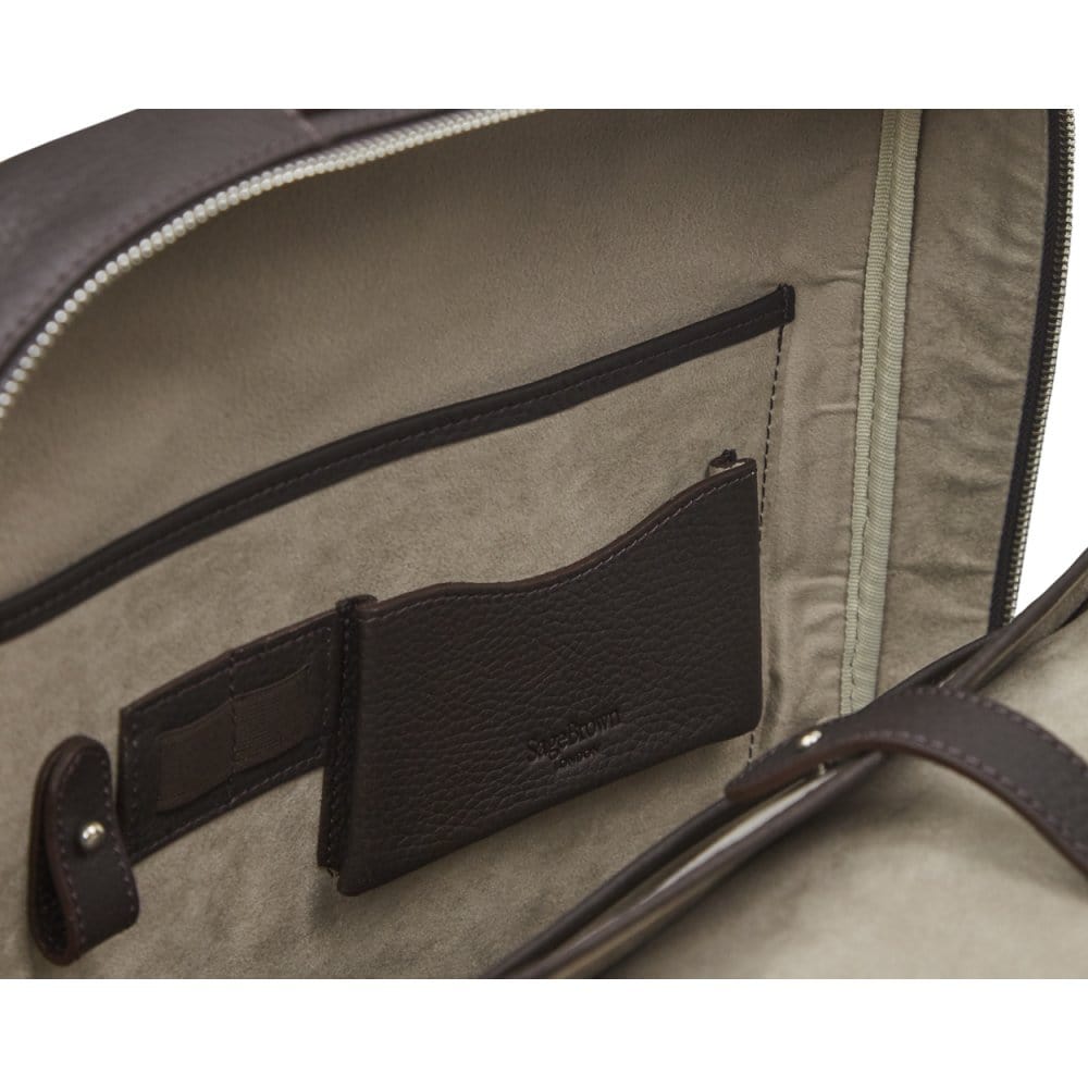 Brown Metropolitan Leather 15" Laptop Briefcase And Backpack