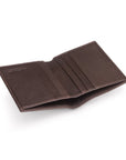 RFID leather wallet with 4 CC, brown, inside