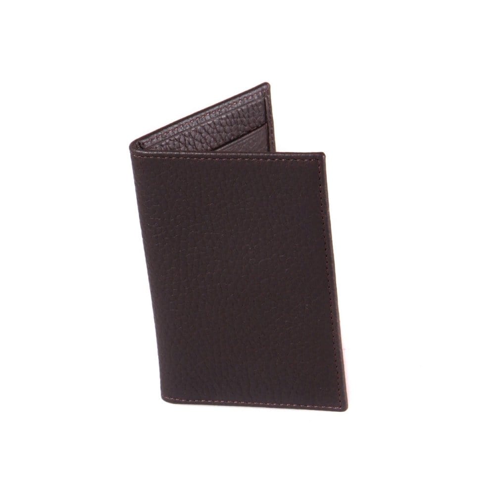 Brown Slim Leather Six Credit Card Case