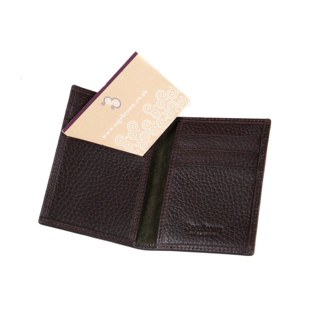 Brown Slim Leather Six Credit Card Case