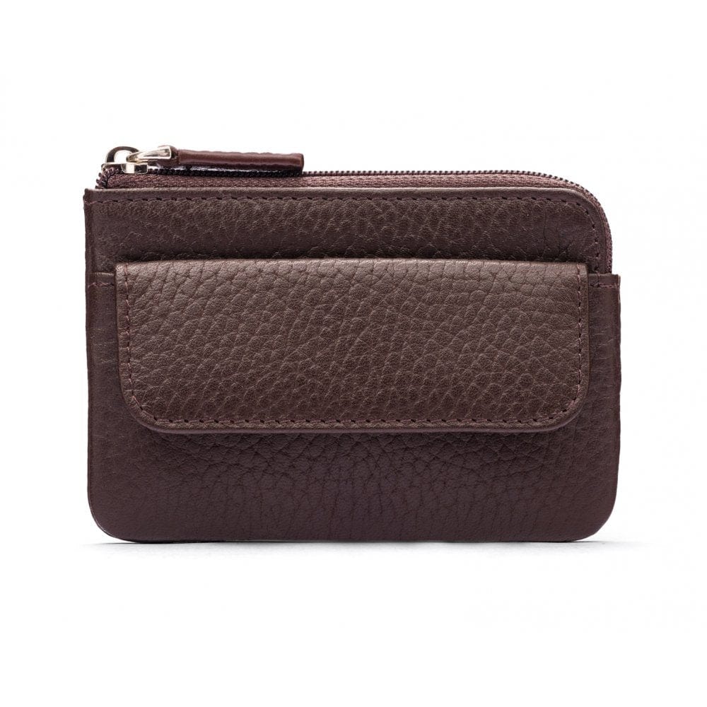 Small Leather Zip Coin Purse, Brown Coin Purses SageBrown