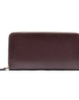 Tall leather zip around accordion purse, brown