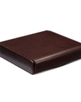 Large leather accessory box, brown, front
