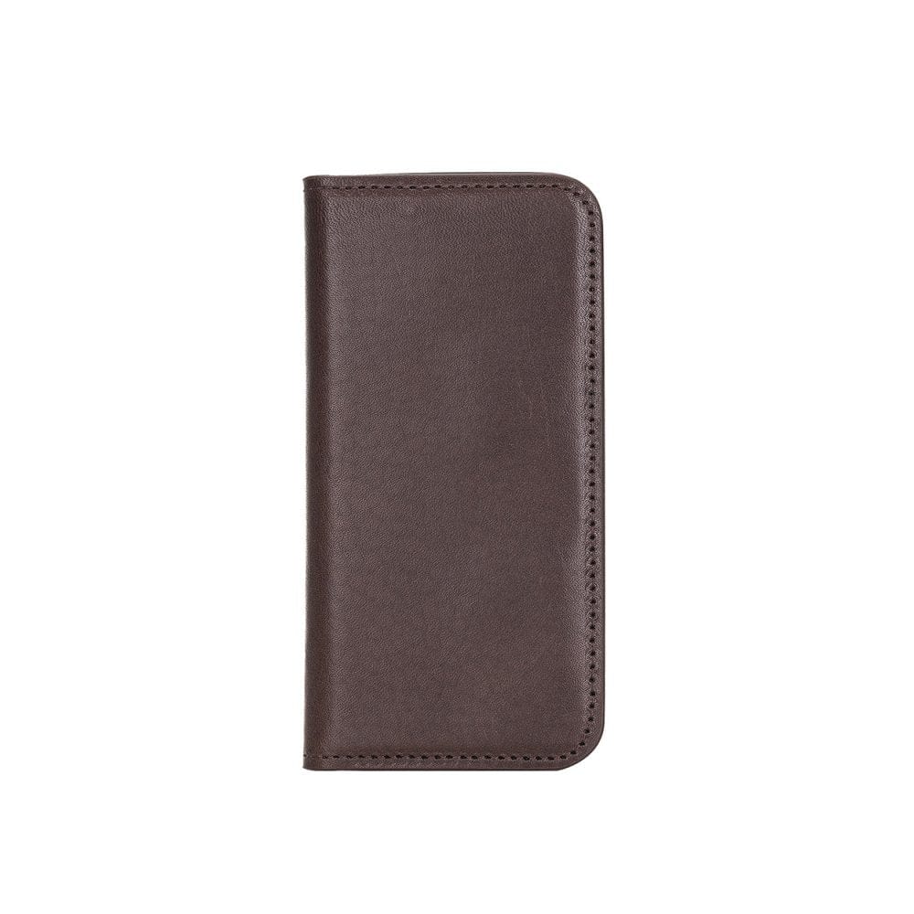Brown With Green Leather iPhone 12 Mini Wallet Case