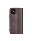 Brown With Green Leather iPhone 12 Mini Wallet Case