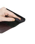 Brown With Green Leather iPhone 12 Mini Wallet Case