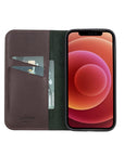 Brown With Green Leather iPhone 12 Pro Max Wallet Case